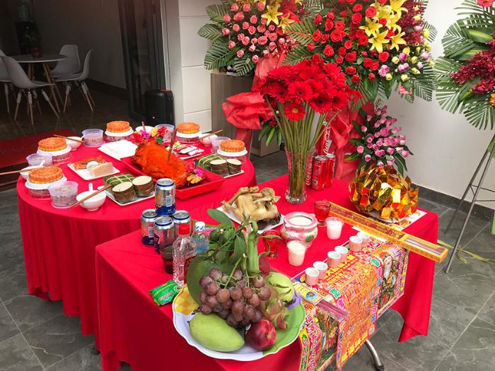 mâm cúng khai trương đơn giản
