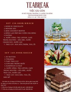 Đặt Tiệc Teabreak TPHCM Trọn Gói【Giá 75k】Menu 100 Món